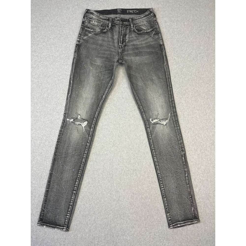 PRPS Windsor Jeans‎ Mens 32x34 Faded Black Tapered Skinny Fit Distressed Stretch
